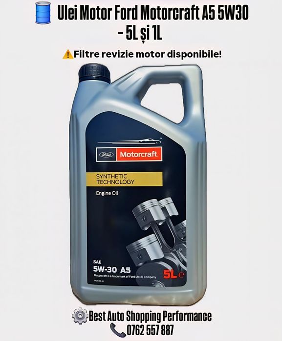 Ulei Motor Ford Motorcraft A5 5W30 – 5L și 1L