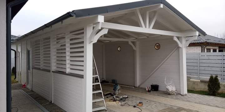 Terase lemn,Foișore,Pergole Carport,Riflaj sauna cu spațiu ciubar.