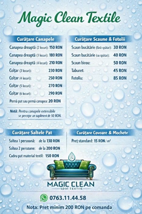 Curatare profesionala materiale textile