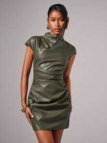 Rochie mini eleganta imitatie piele - NOU (cu eticheta)