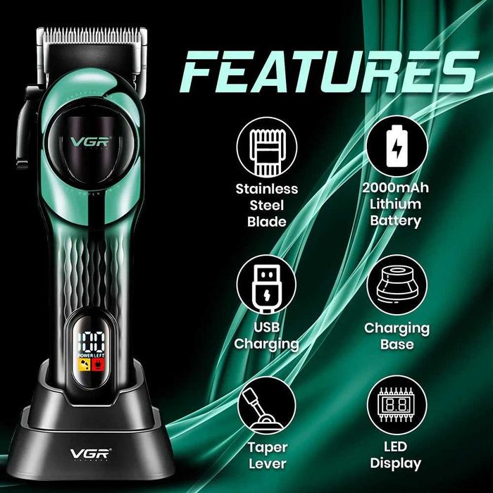 Професионална машинка за подстригване GREEN GOLD VGR V-166