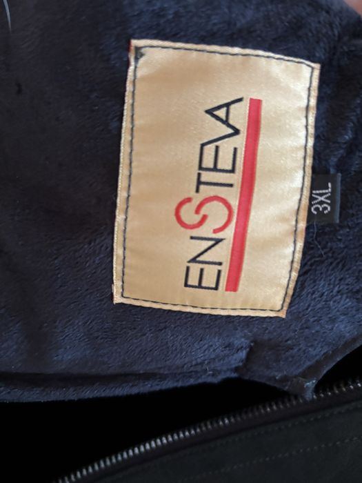 Haina piele naturala si blana naturala vulpe argintie ENSTEVA marimea 3XL