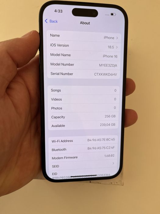Iphone 16 256GB 97% bat