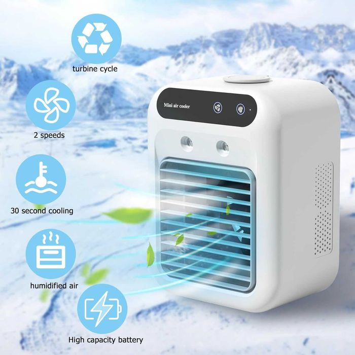 Мини климатик и овлажнител , USB, преносим охладител с водна мъгла.