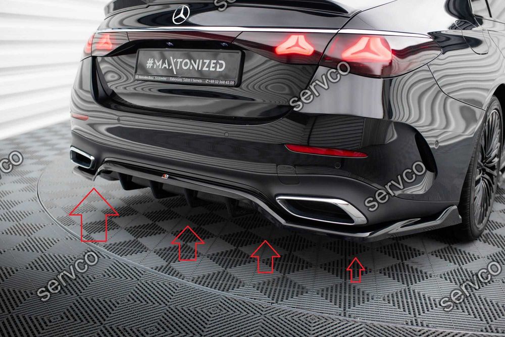 Pachet Set Splitter Exterior Lip Prelungiri Body kit tuning Mercedes E Class W214 AMG-Line 2023- v3 - Maxton Design