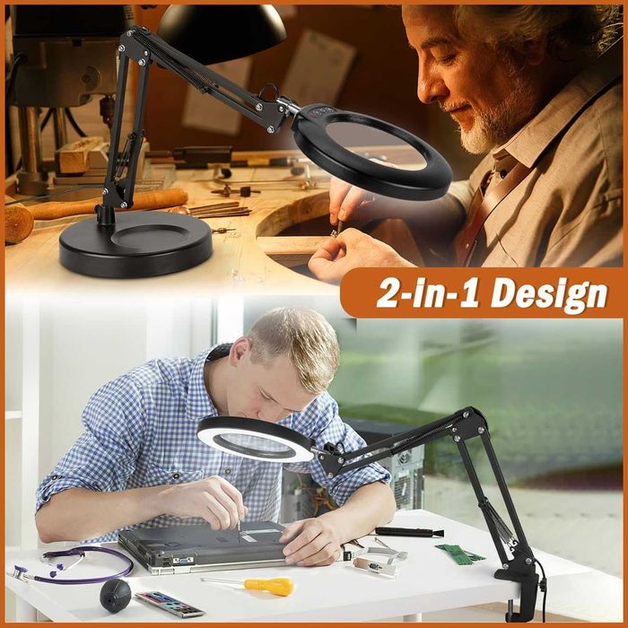 LED настолна лампа с лупа