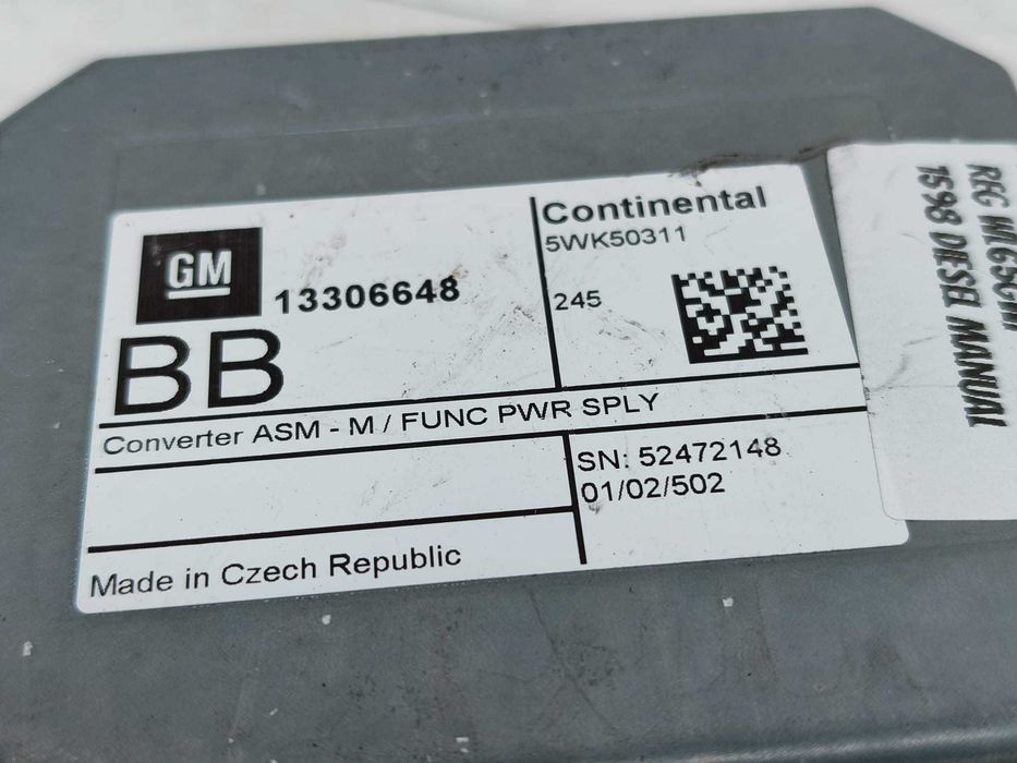 Convertor tensiune ASM Opel Mokka B16DTH 100kW COD: 13306648 / 5WK50311 2016 / [2012-2016] / (5F3)