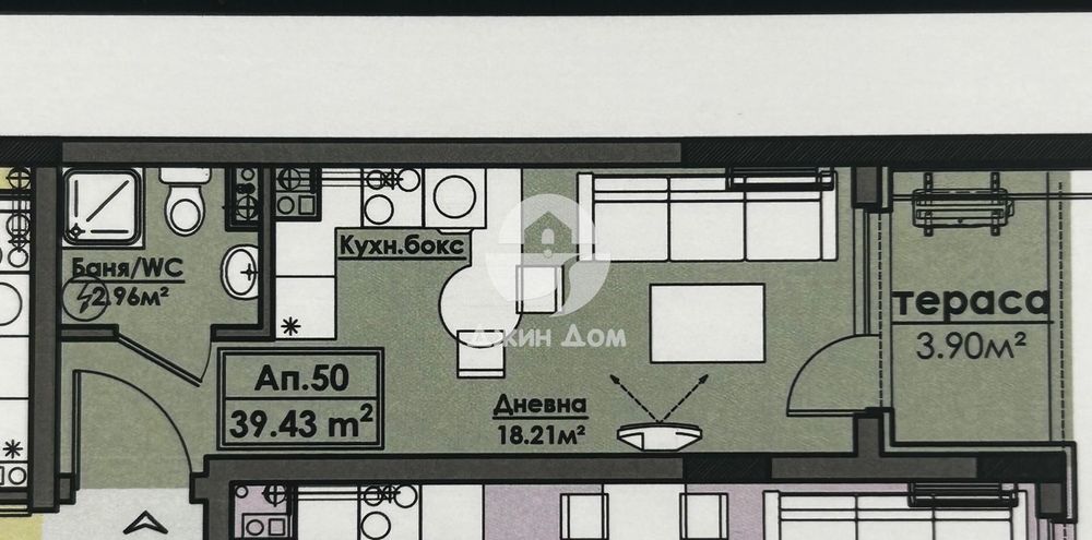 Продава се Едностаен апартамент в Бургас, Славейков - 39 кв.м за 1616 €/кв.м - Снимка #1