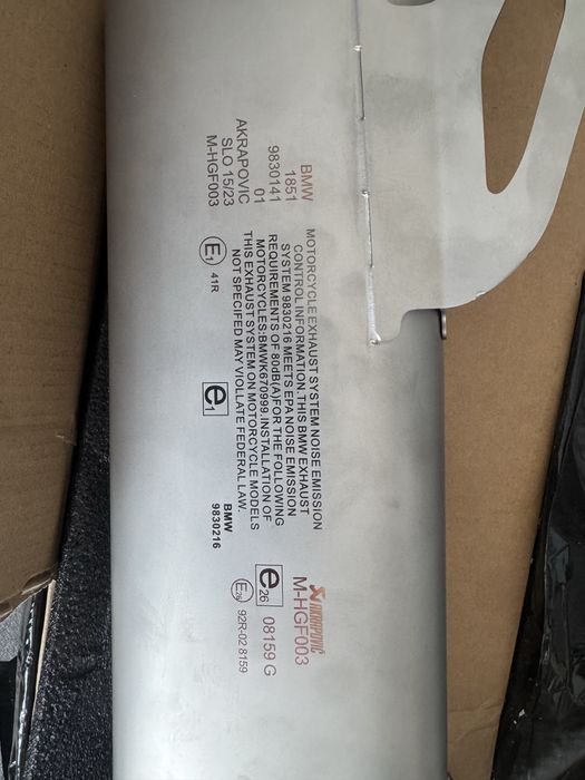 Toba originala S1000RR M1000rr Akrapovic 9830216