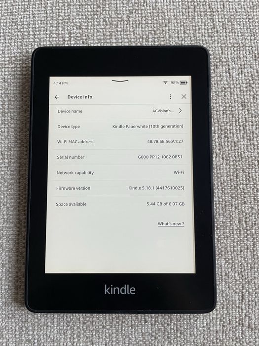 Kindle Paperwhite 2018 10th generation