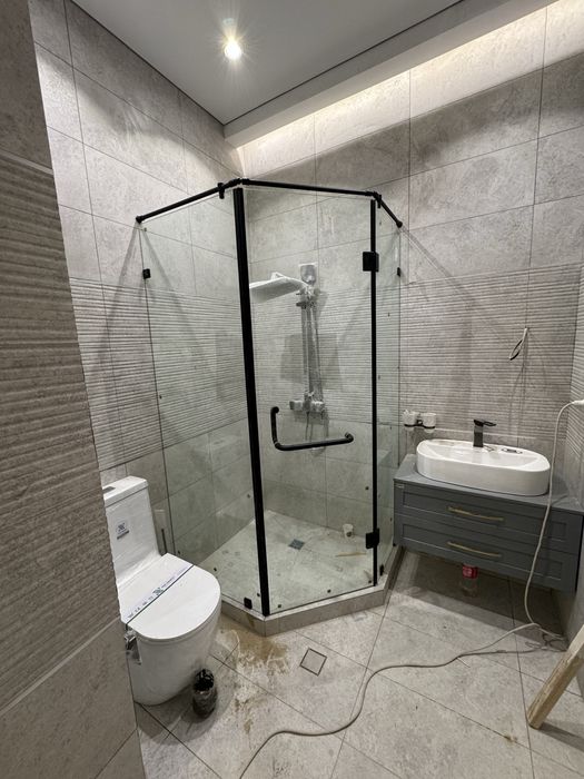 Rombik Oynalar Vitraj Dush kabina