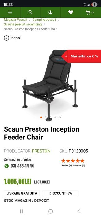 Scaun Preston Inception + Suport Spate Shakespeare