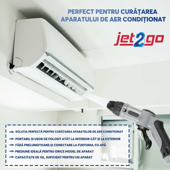 Aparat de spalat aer conditionat Jet2Go A1, rezervor de 15L, 3-9 bari