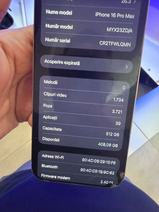 vand iphone 16pro MAX 512gb