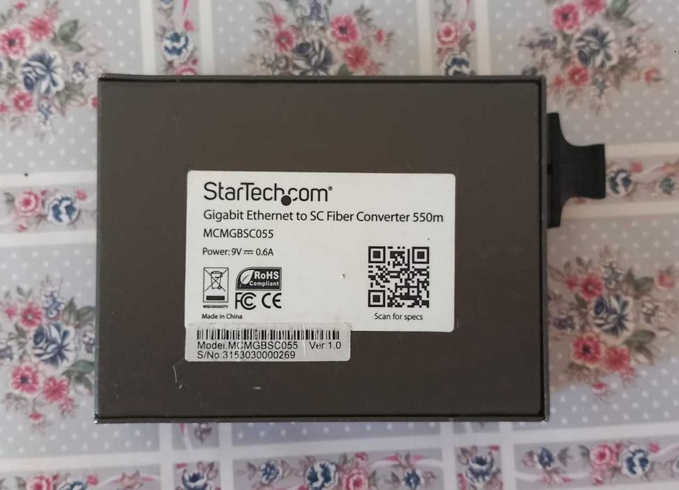 Convertor Gigabit Ethernet to SC Fiber 550 m