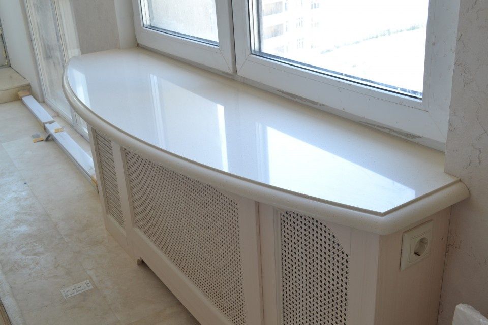 Подоконники из кварцевого мрамора (искусственный камень)