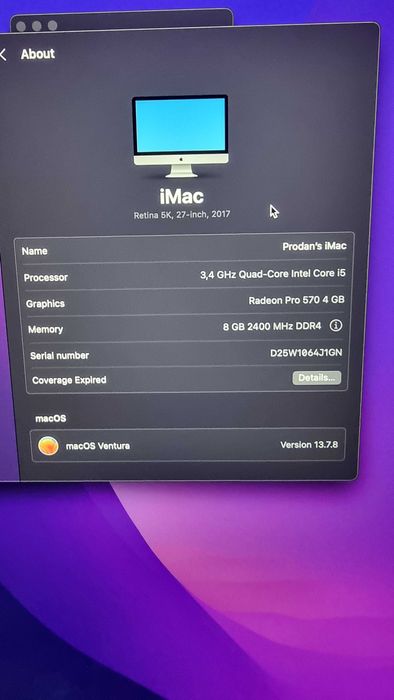 IMac Retina 5k 27-inch, 2017