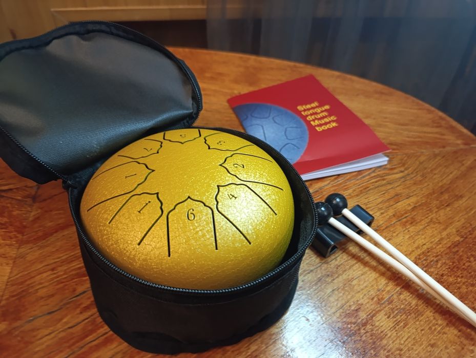 Новогодняя скидка!Ручной барабан глюкофон,hand pan , жёлтый и розовый