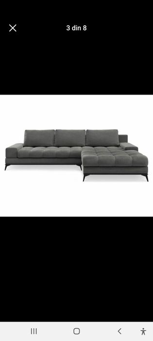 Canapea Coltar extensibil dreapta Windsor Deneb Dark Grey