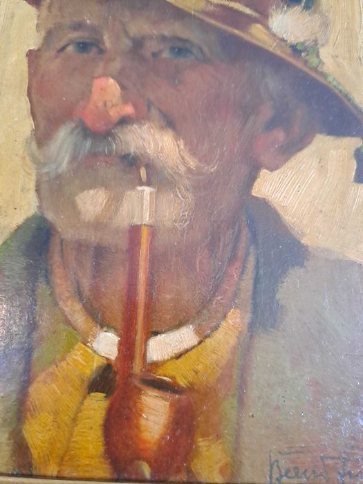 tablou pictura pe pfl 28/34 cm semnat Bernd Funke datat 1968