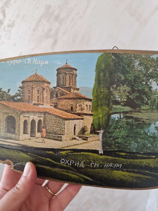 Ретро дървено пано-"Охрид-Св.Наум"