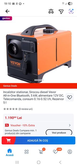 Incalzitor motorina vevor (sirocou)