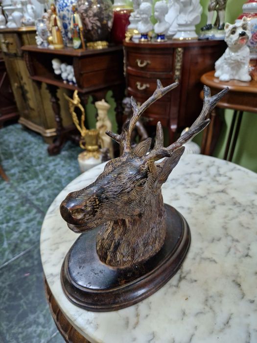 Уникална антикварна френска метална фигура статуетка за стена