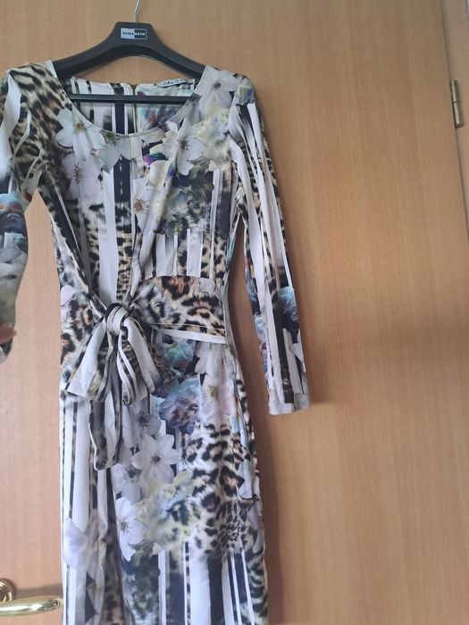 DiKa елегантна рокля с леопардов принт и цветя