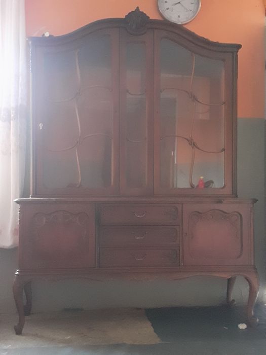 Vand vitrina Bidermeyer lemn de cireș