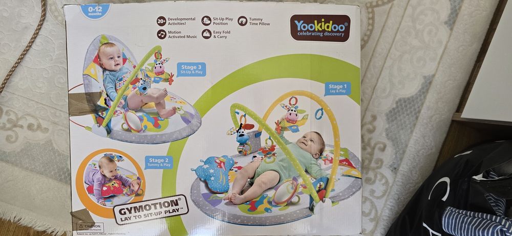Centru de joaca pliabil si sezlong cu jucarii, Yookidoo, 0-12,