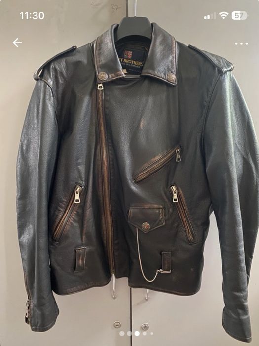 Geaca piele  rocker/ biker,vintage/distressed