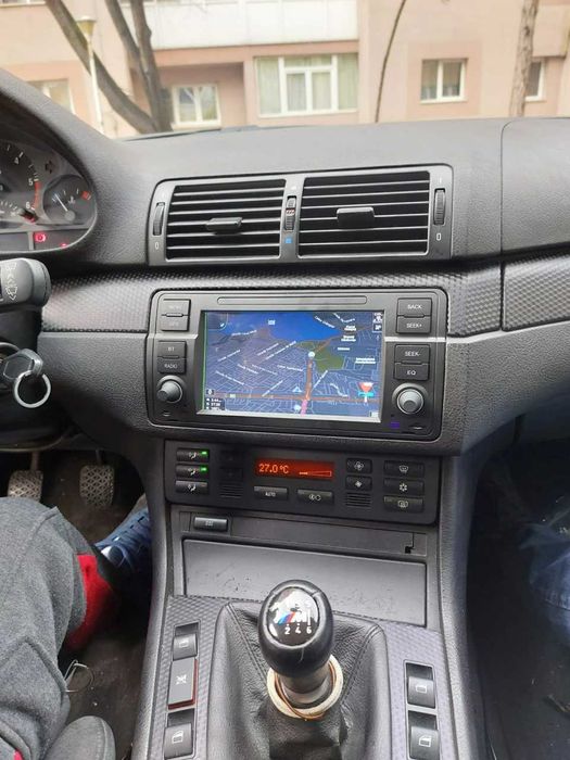 Navigație Android 15 BMW E46 Dedicată – CarPlay, Android Auto, QLED