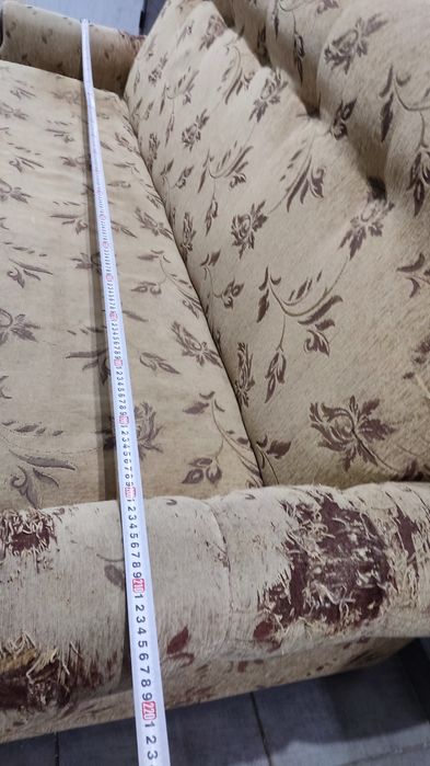 Разгъваем триместен диван, Фотьойл, 2 табуретки