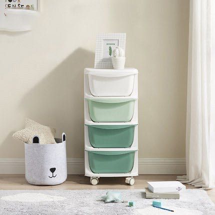 Мобильный секционный шкаф для хранения детских вещей и игрушек