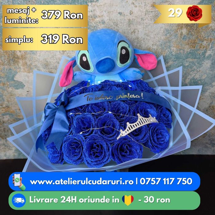 Buchete Trandafiri Sapun cu Stitch | Livrare oriunde