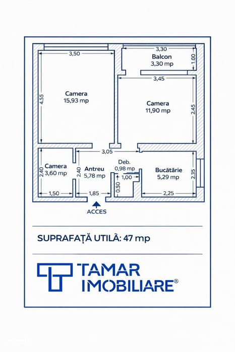 Apartament 2 camere 54 mp Super Amenajat - C-lea Romanilor