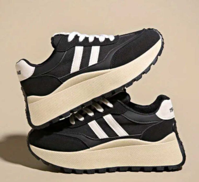 НАМАЛЕНИ - Модни черни и бежови маратонки