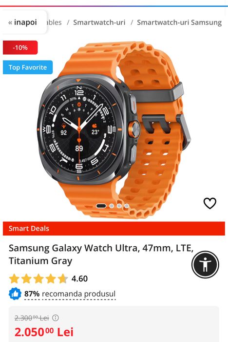 Samsung Galaxy Watch Ultra, 47mm, LTE, Titanium Gray, Cutie Full