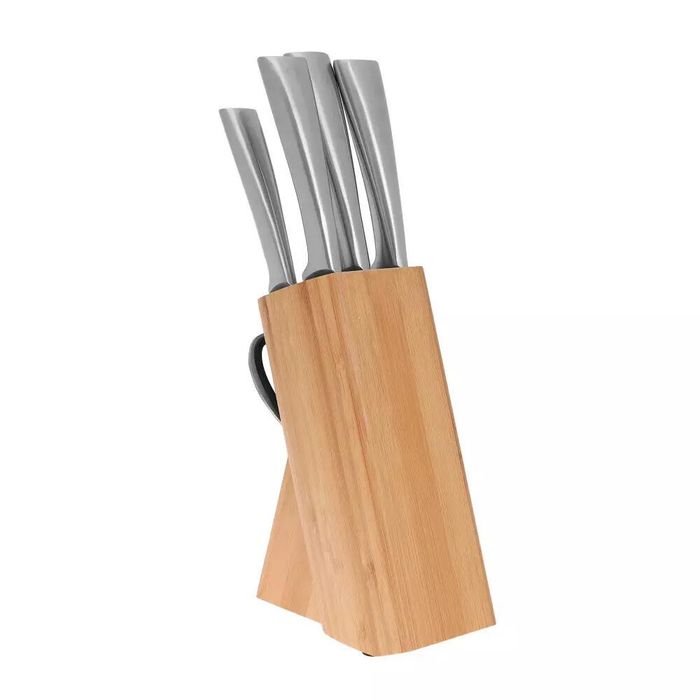 Set de cutite, foarfeca si suport din lemn, 7 piese, Kinghoff