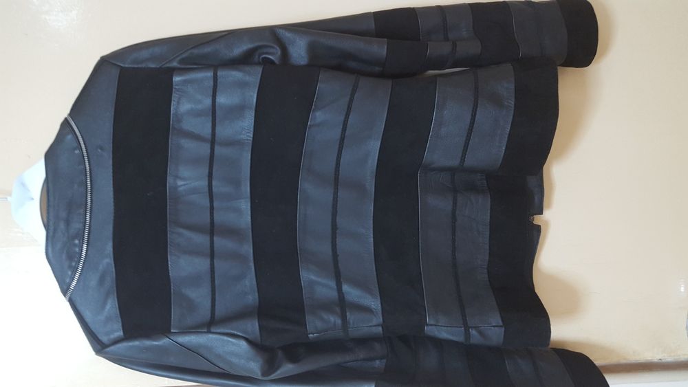 Geaca/ jacheta piele in dungi