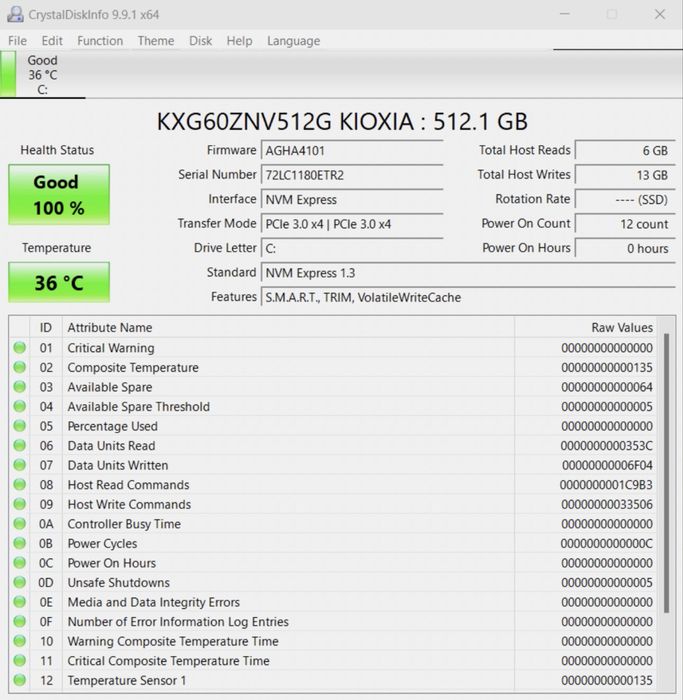 SSD M.2 NVMe KIOXIA XG8 512GB – PCIe Gen3 x4