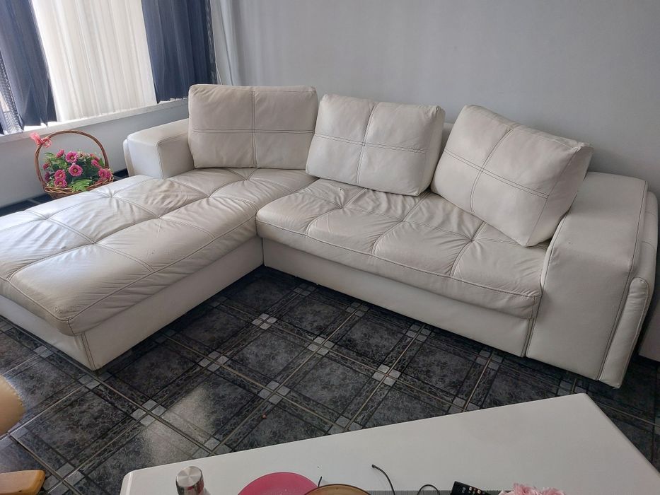 Кожено холно канапе неразтегаемо..