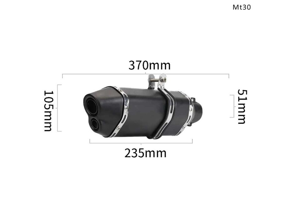 Evacuare AKRAPOVIC, toba sport pentru motocicleta 370mm, negru mat