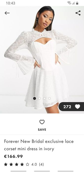 Rochie dantela cubunie/botez  Asos