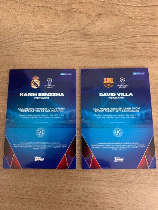 Vand cartonase Match Attax medal relic