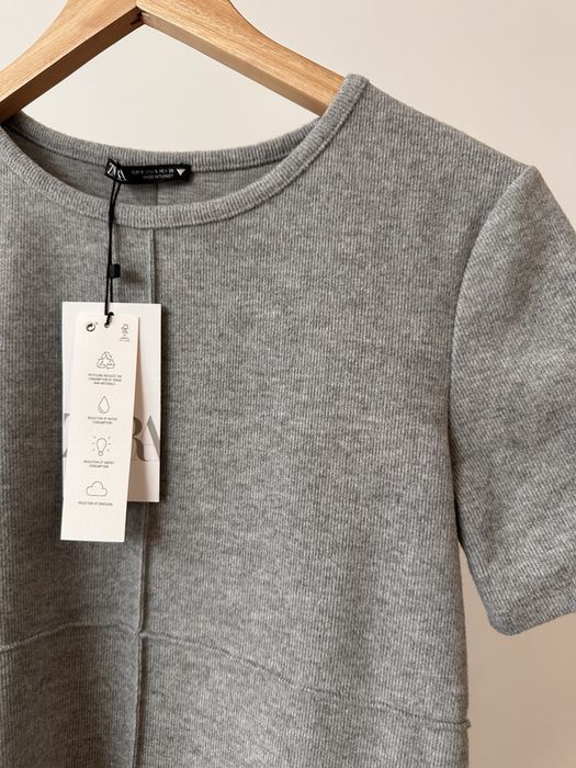 Сива рокля Zara , S, полиестер и памук