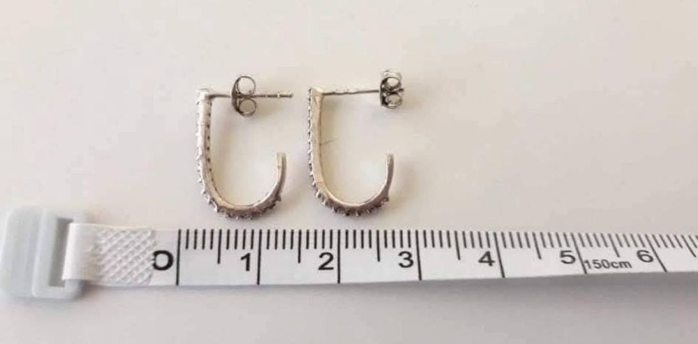 Cercei argint 925 cu pietre albe, copii