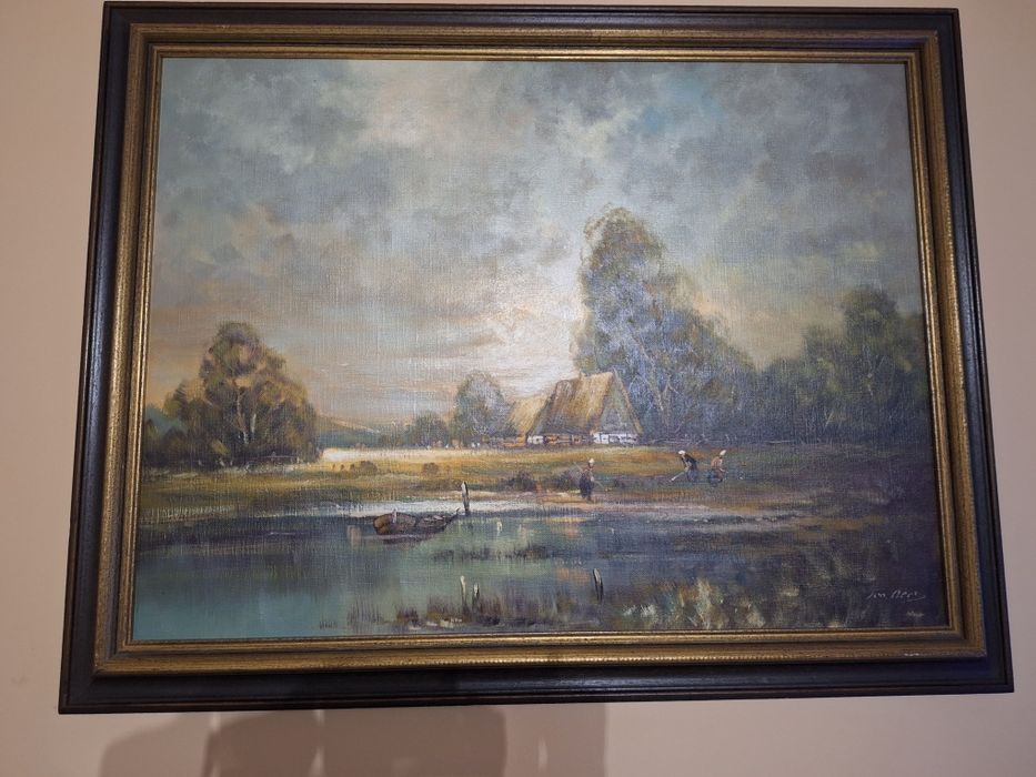 Vand tablou pictat in ulei pe panza