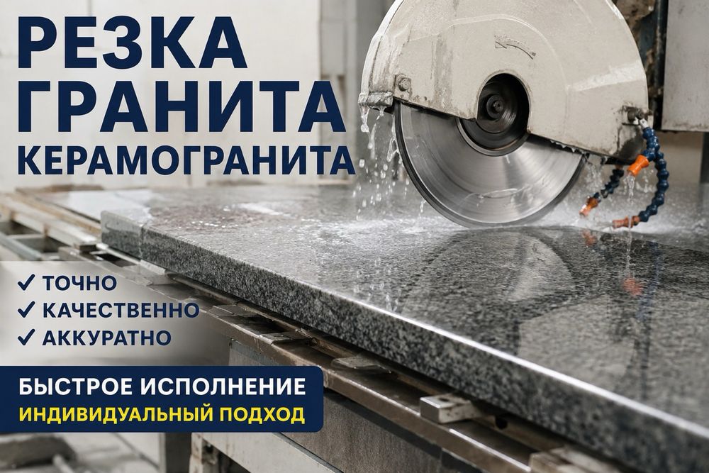 Резка гранита мрамора травертина керамогрнаит