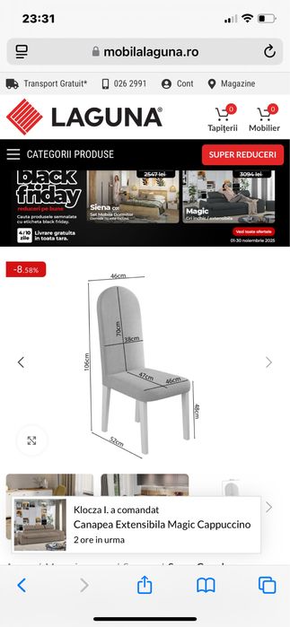 vand 4 scaune tapitate